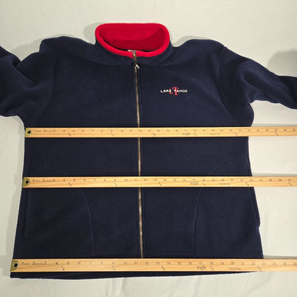U.S.A. Vintage ANDY'S Blue "LAKE TAHOE" Full-Zip Fleece Jacket OVERSIZED Size M. - Picture 16 of 17